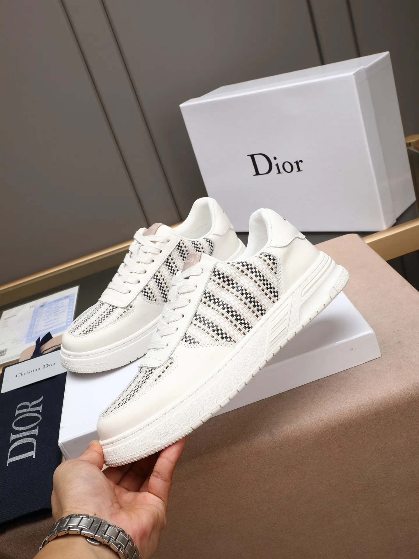 Men's men's shoes💰420 [Dior] small cloth shoes, waterproof fabric imported from Italy➕breathable sheepskin lining! Ultra-light and wear-resistant outsole. Super comfortable size: 38-44
